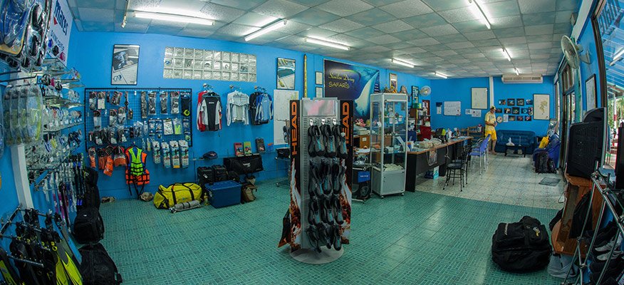 inside the dive center